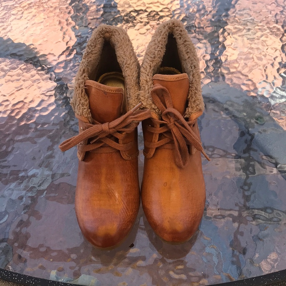 H&M Wedge Heeled Boots Shoes Brown